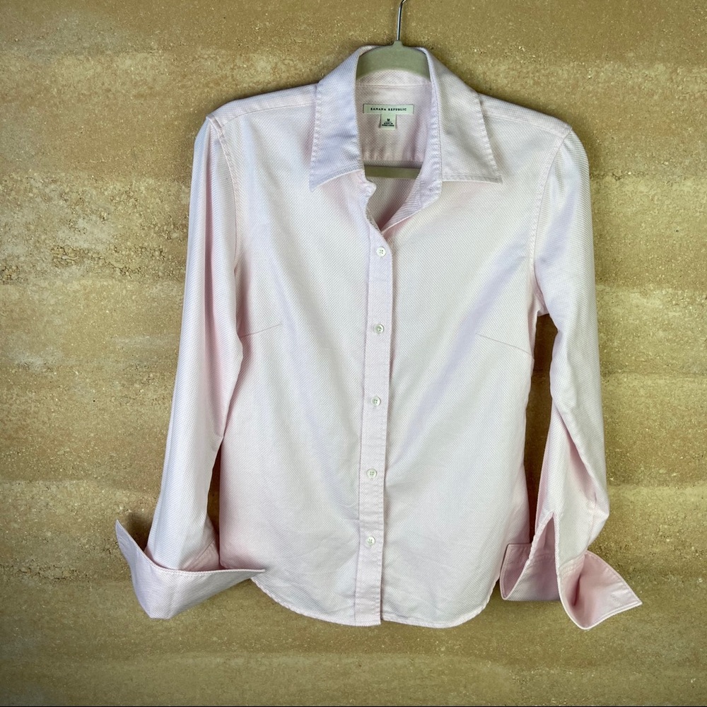 Banana Republic Shirt Sz M Button Down French Cuff